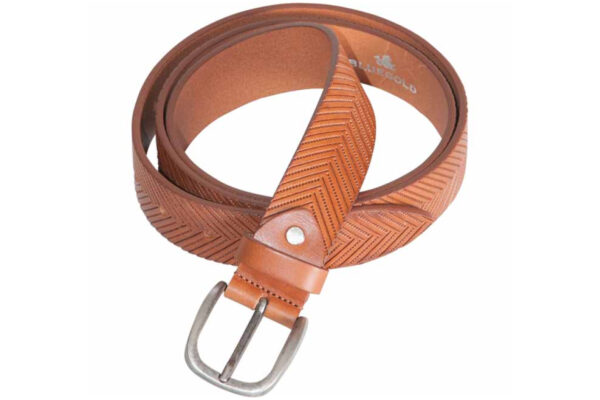 bruine leren riem (lichtbruin)