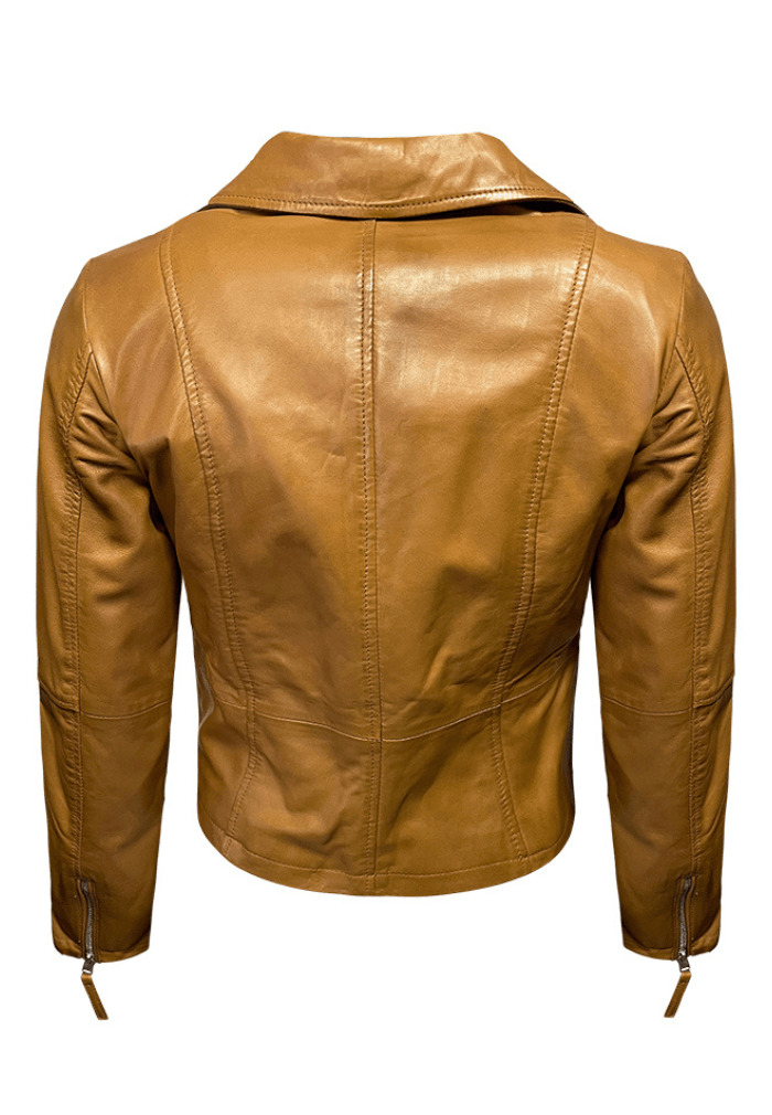 bruine bikerjack dames achterkant